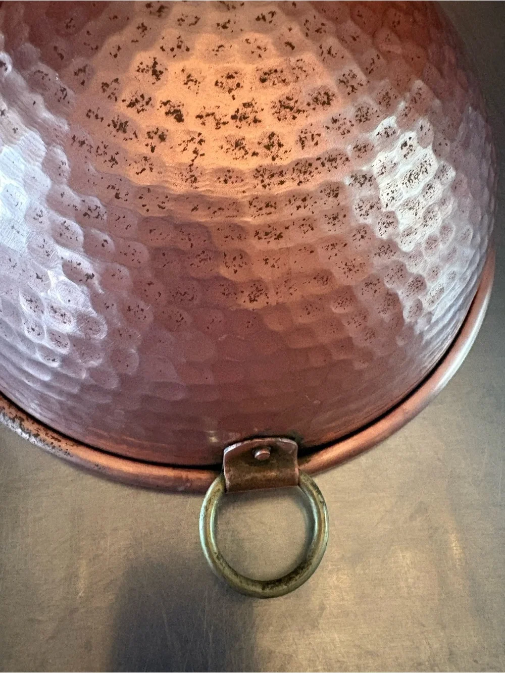 Pre owned Solid Copper Mixing Bowl with Rolled Edge also used for making candy.